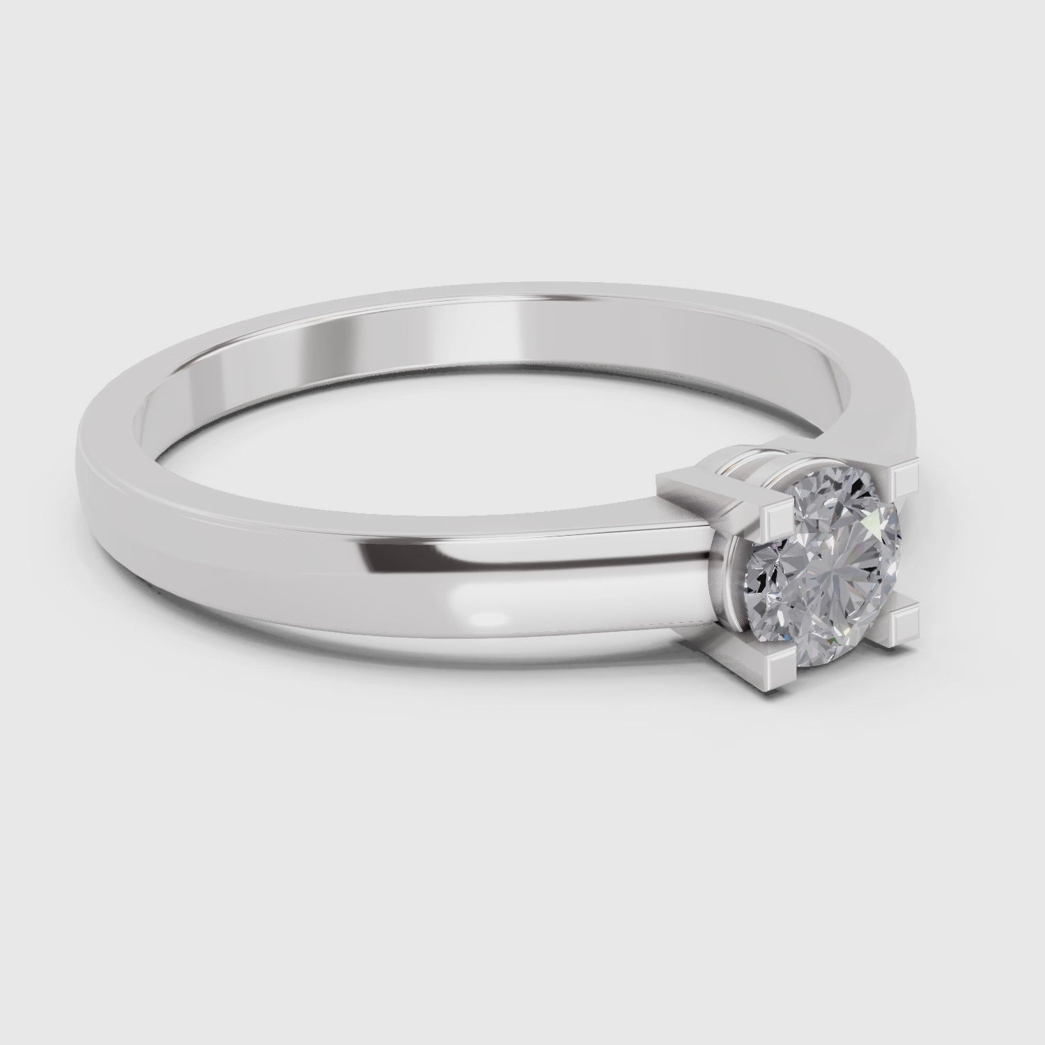 0.3 Carat Solitaire Diamond Engagement Ring | 14K White Gold