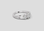 0.14 Ct Round Shape Diamond Cluster Ring | 14K White Gold