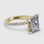 4.25 Ct Radiant Shape Solitaire Diamond Ring| 14K Yellow Gold