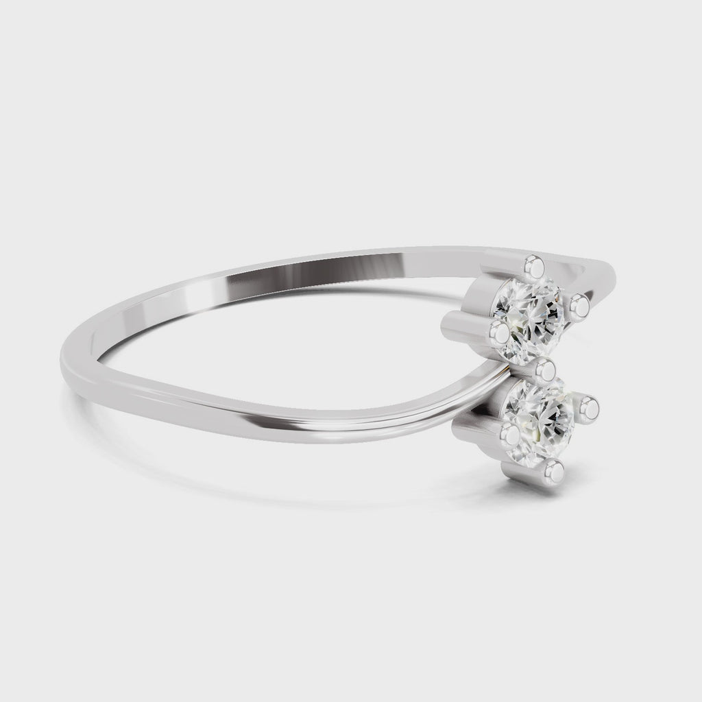 0.17 Carat Twin Flames Diamond Engagement Ring | 14K White Gold