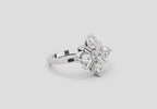 0.80 Ct Round Shape Cluster Ring | 14K White Gold