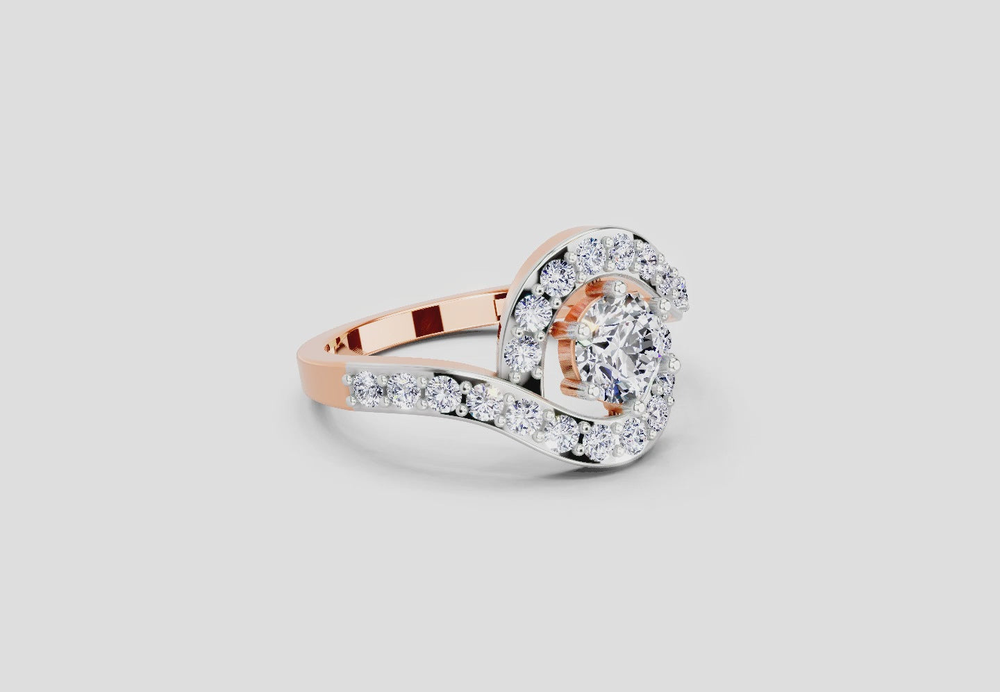 1.29 Ct Round Halo Ring | 14K Rose Gold