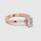 0.81 Ct Oval Shape Solitaire Diamond Ring| 14K Rose Gold