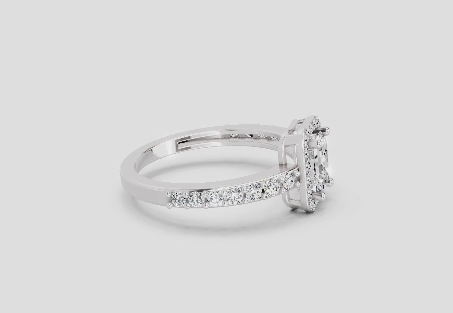 1.23 Ct Square Ring |  14K White Gold