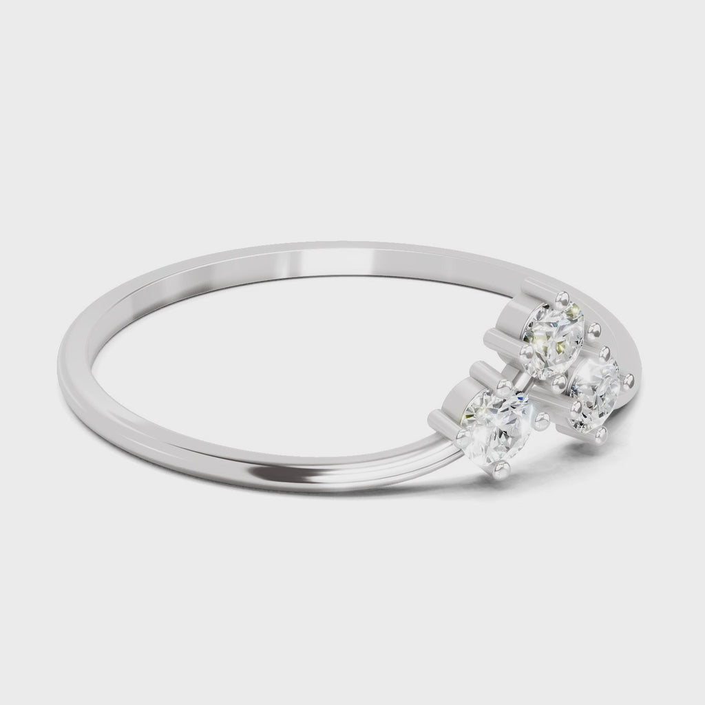 0.18 Carat Trinity Diamond Engagement Ring | 14K White Gold