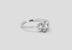 1.11 Carat Lunar Halo Promise  Engagement Ring | 14K White Gold