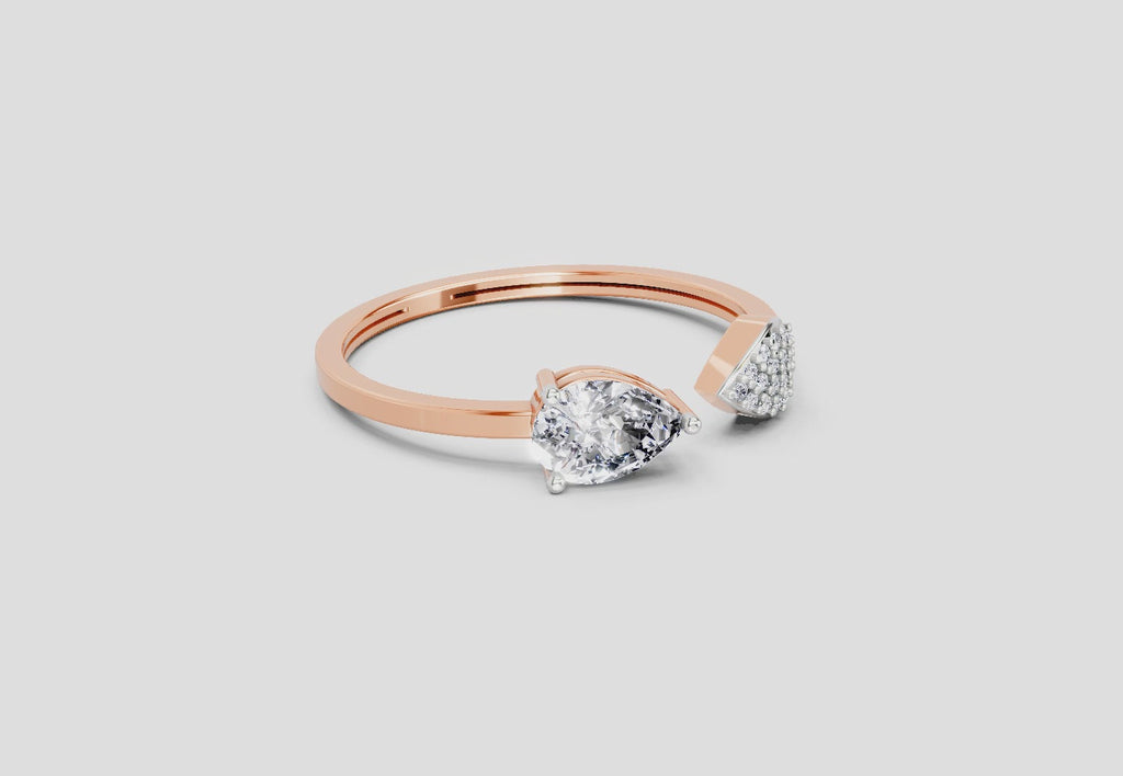 0.55 Ct Pear Ring | 14K Rose Gold