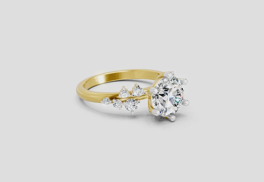 1.64 Carat Celestial Bloom Promise Engagement Ring | 14K Yellow Gold