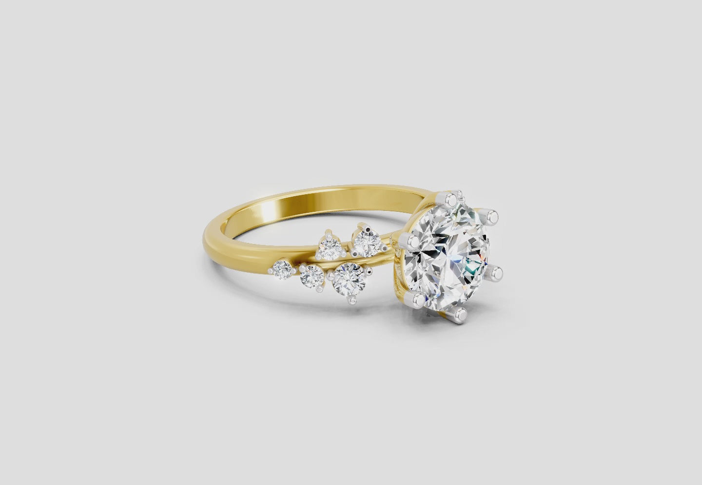 1.64 Carat Celestial Bloom Promise Engagement Ring | 14K Yellow Gold