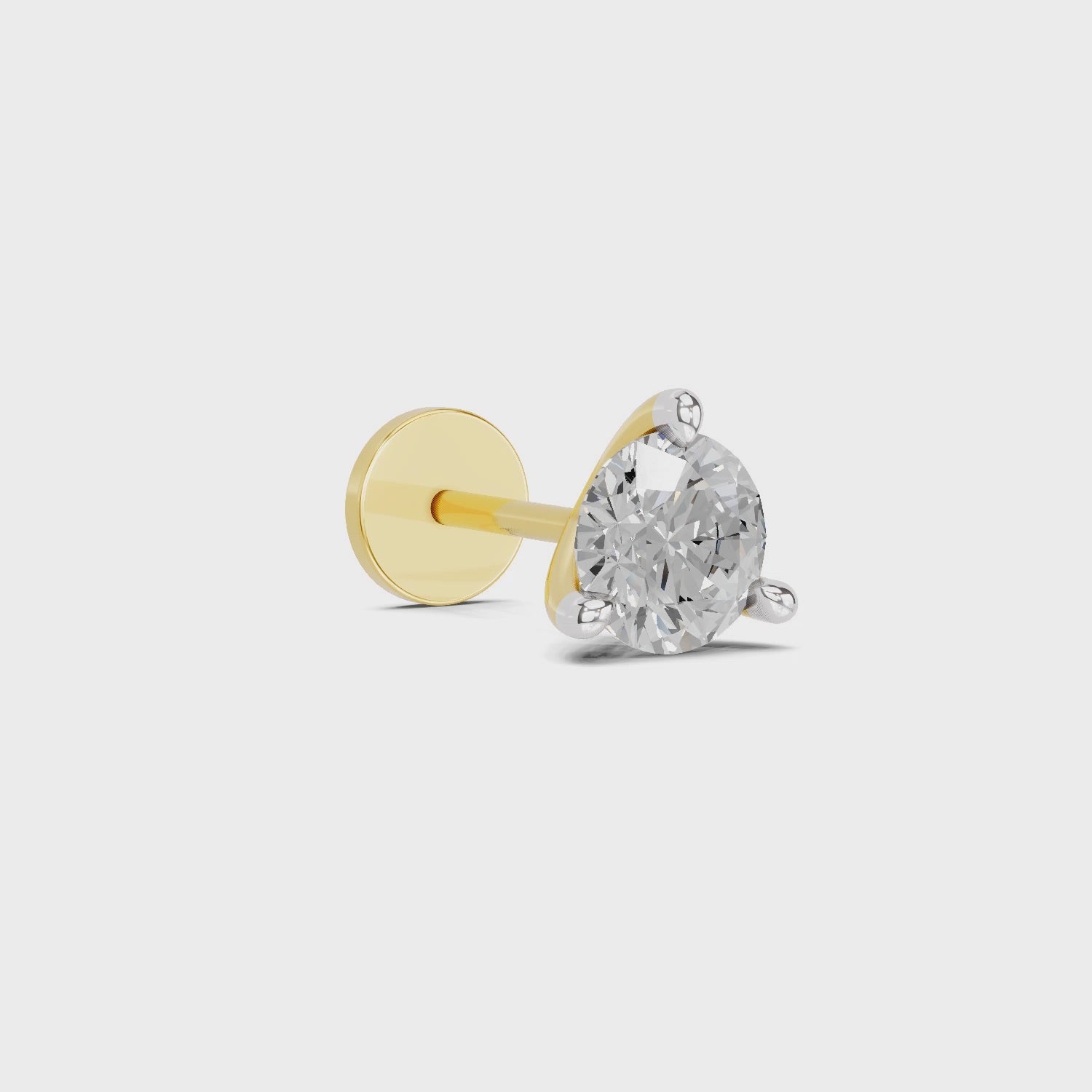 0.50 Ct Solitaire Round Shape Diamond Nose Pin | 14K Rose Gold