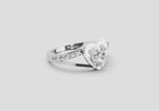 0.67 Ct IGI Cerified Heart Round Shape Diamond Ring | 14K White Gold FG VS Quality Diamonds