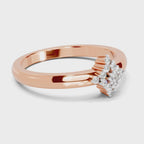 0.12 Carat Diamond Kite Cluster Promise Engagement Ring | 14K Rose Gold