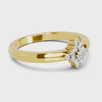0.12 Carat Diamond Kite Cluster Promise Engagement Ring | 14K Yellow Gold