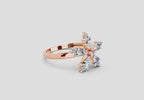 1.61 Ct Pear Shape Floral Diamond Ring | 14K Rose Gold