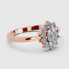 0.88 Carat Oval Shape Engagement Ring | 14K Rose Gold