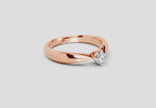 0.16 Ct Round Solitaire Ring | 14K Rose Gold