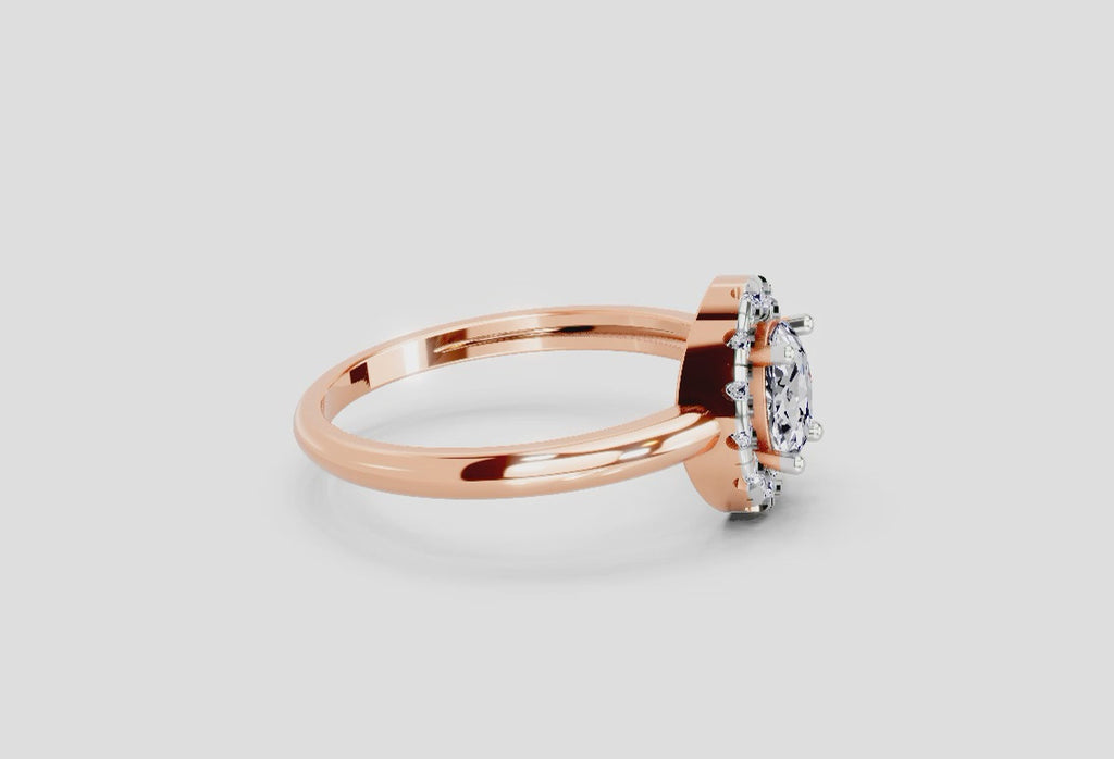 0.75 Oval Shape Diamond | 14K Rose Gold