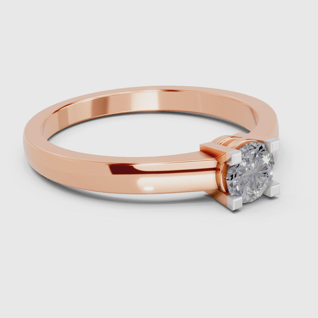 0.3 Carat Solitaire Diamond Engagement Ring | 14K Rose Gold