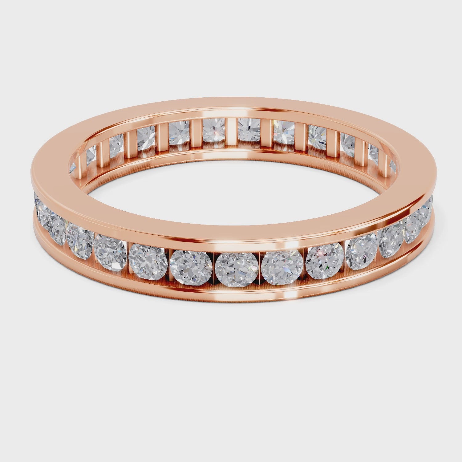 Eternity 1 Ct Round Shape Diamond | 14K Rose Gold