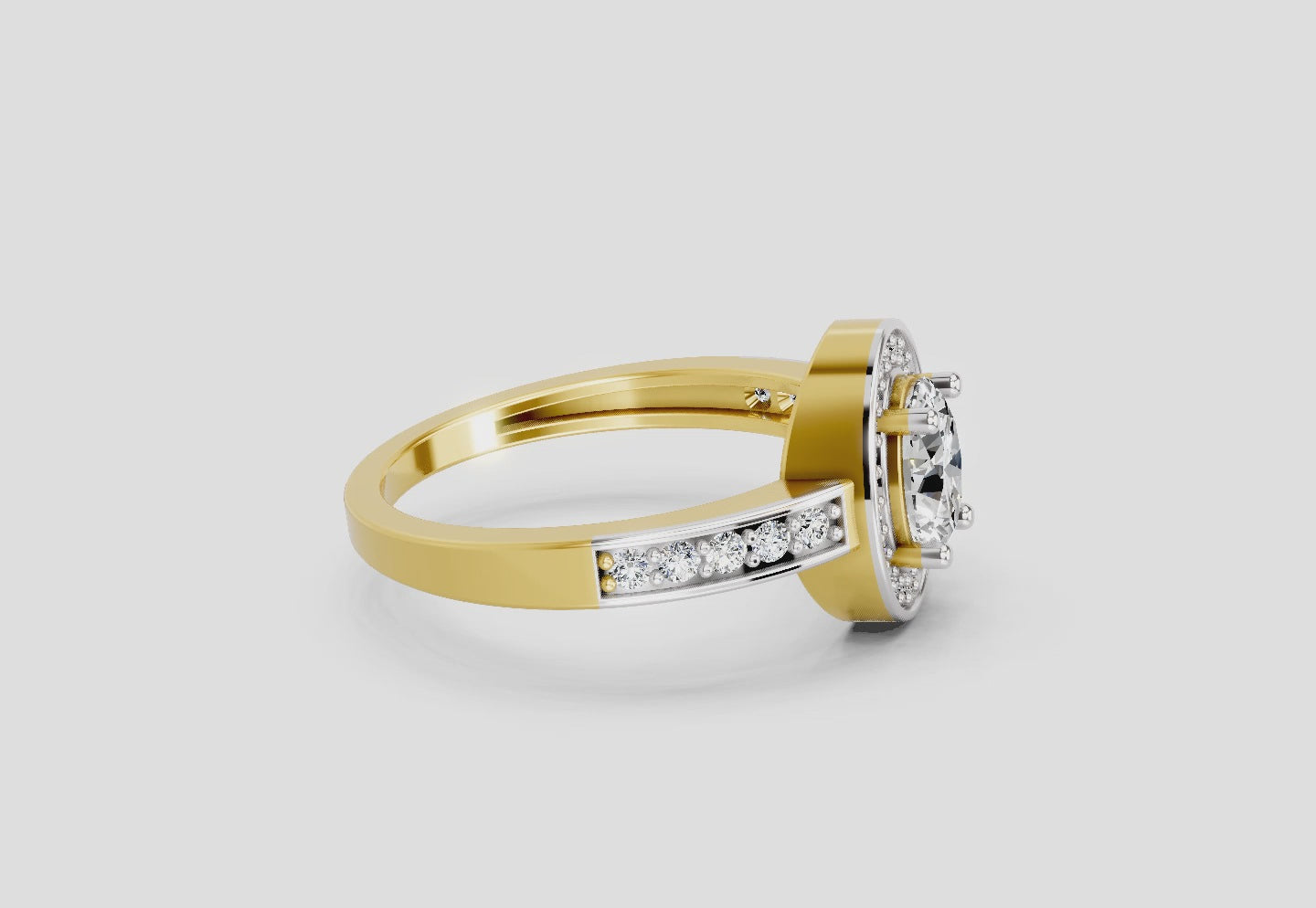 1.1 Ct Oval Ring |  14K Yellow Gold