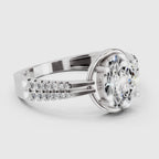 1.39 Carat Celeste Oval Promise  Engagement Ring | 14K White Gold
