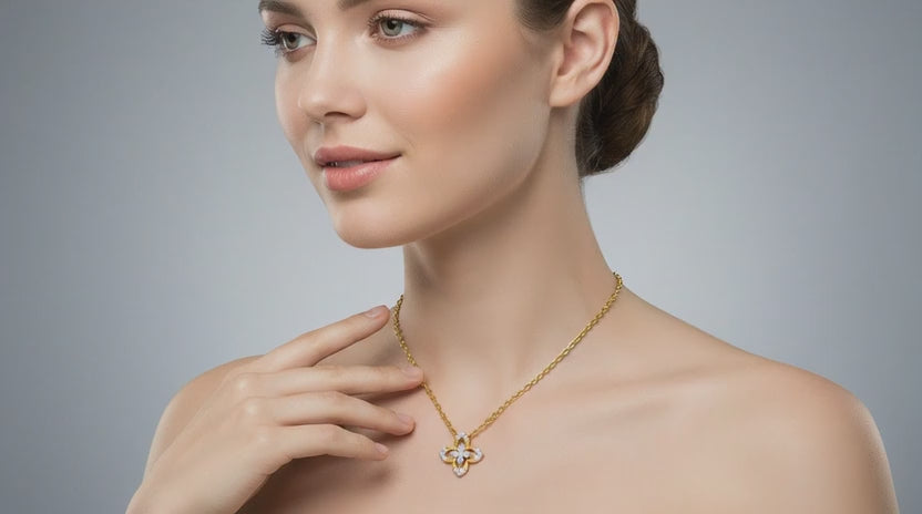 0.25 Carat Round Shape Floral Pendant | 14K Yellow Gold