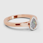 0.50 Ct Pear Shape Solitaire Diamond Ring| 14K Rose Gold