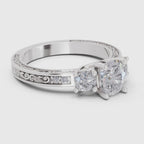 1.46 Ct Cushion Shape Solitaire Diamond Ring| 14K White Gold