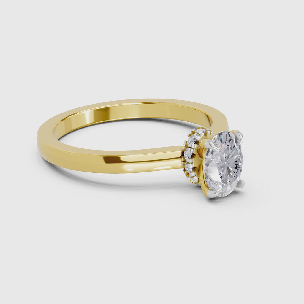 0.81 Ct Oval Shape Solitaire Diamond Ring| 14K Yellow Gold