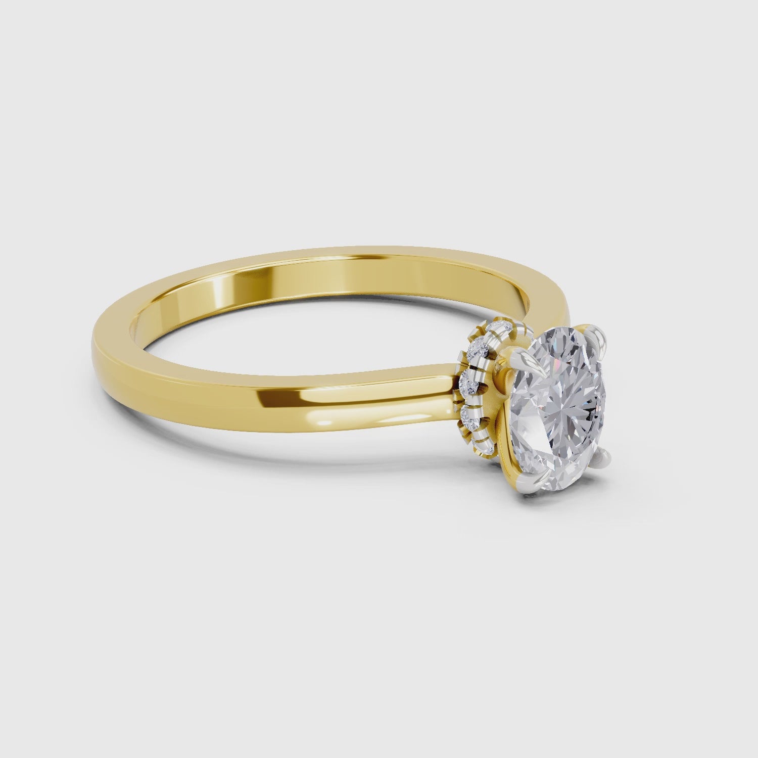 0.81 Ct Oval Shape Solitaire Diamond Ring| 14K Yellow Gold