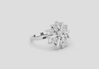 0.9 Ct Round Starburst Ring | 14K White Gold