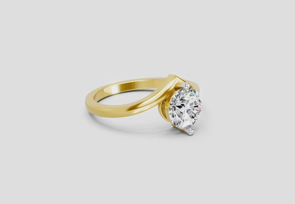 1.25 Carat Solara Crown Promise Engagement Ring | 14K Yellow Gold
