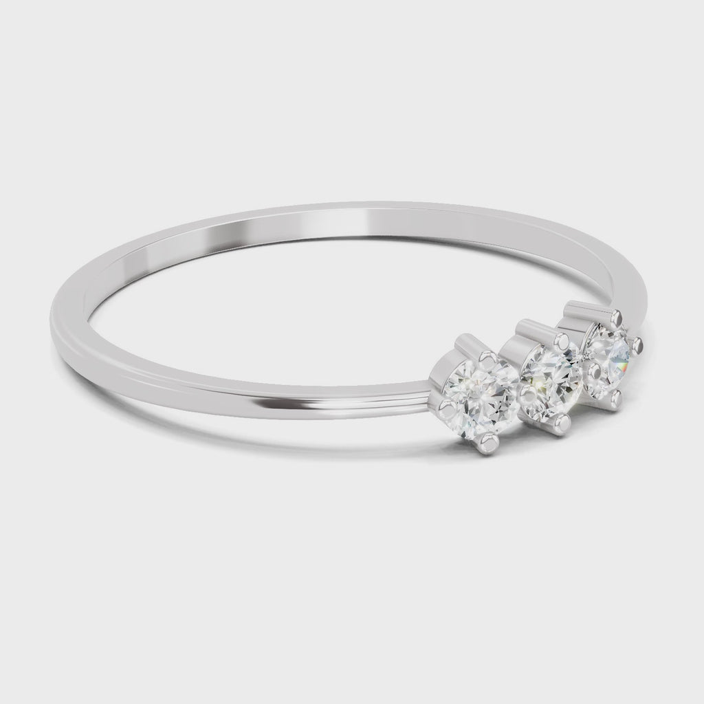0.18 Carat Trinity Spark Diamond Engagement Ring | 14K White Gold