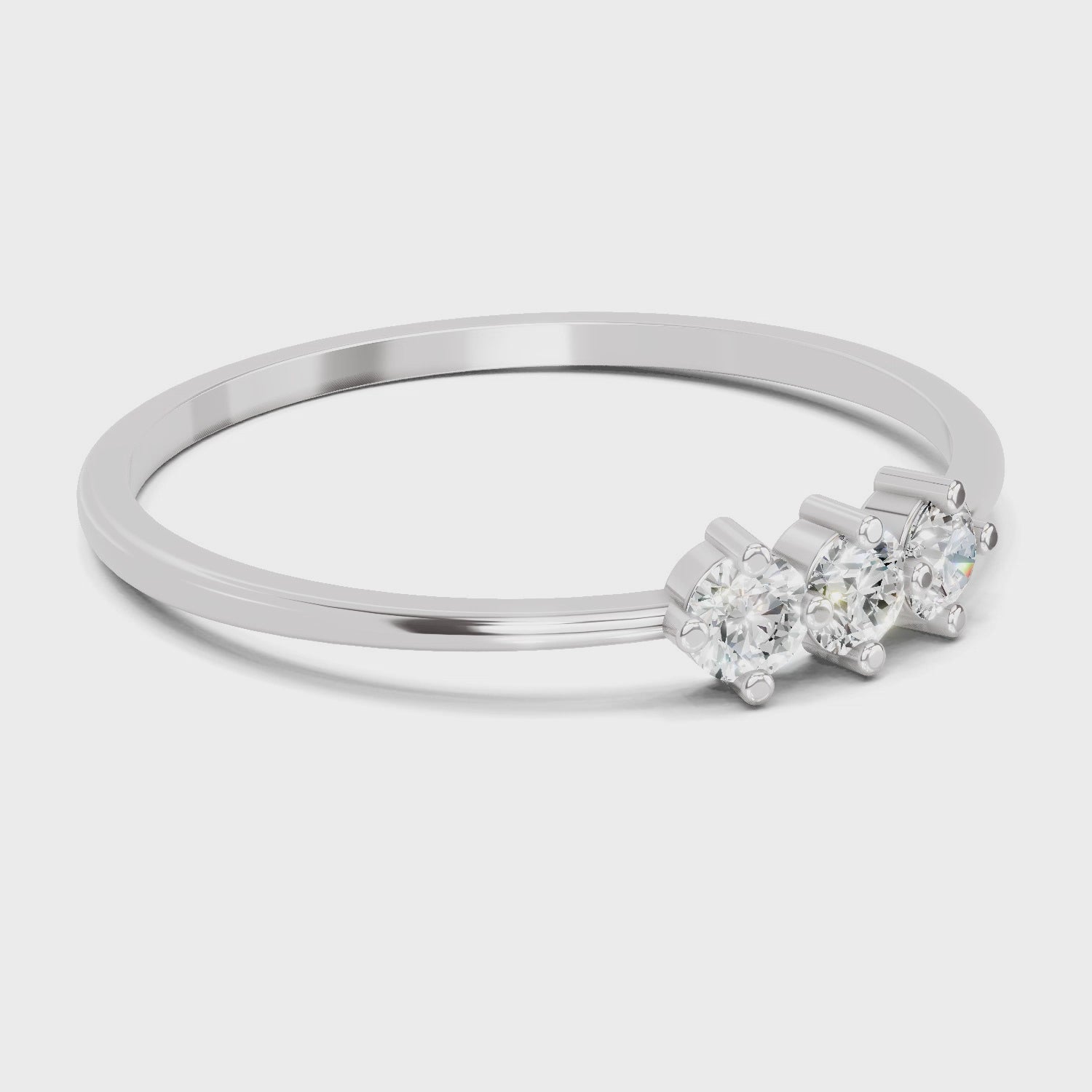 0.18 Carat Trinity Spark Diamond Engagement Ring | 14K White Gold