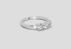 0.62 Ct Round Three Stone Ring | 14K White Gold