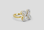 1.72 Ct Oval Flower Ring | 14K Yellow Gold