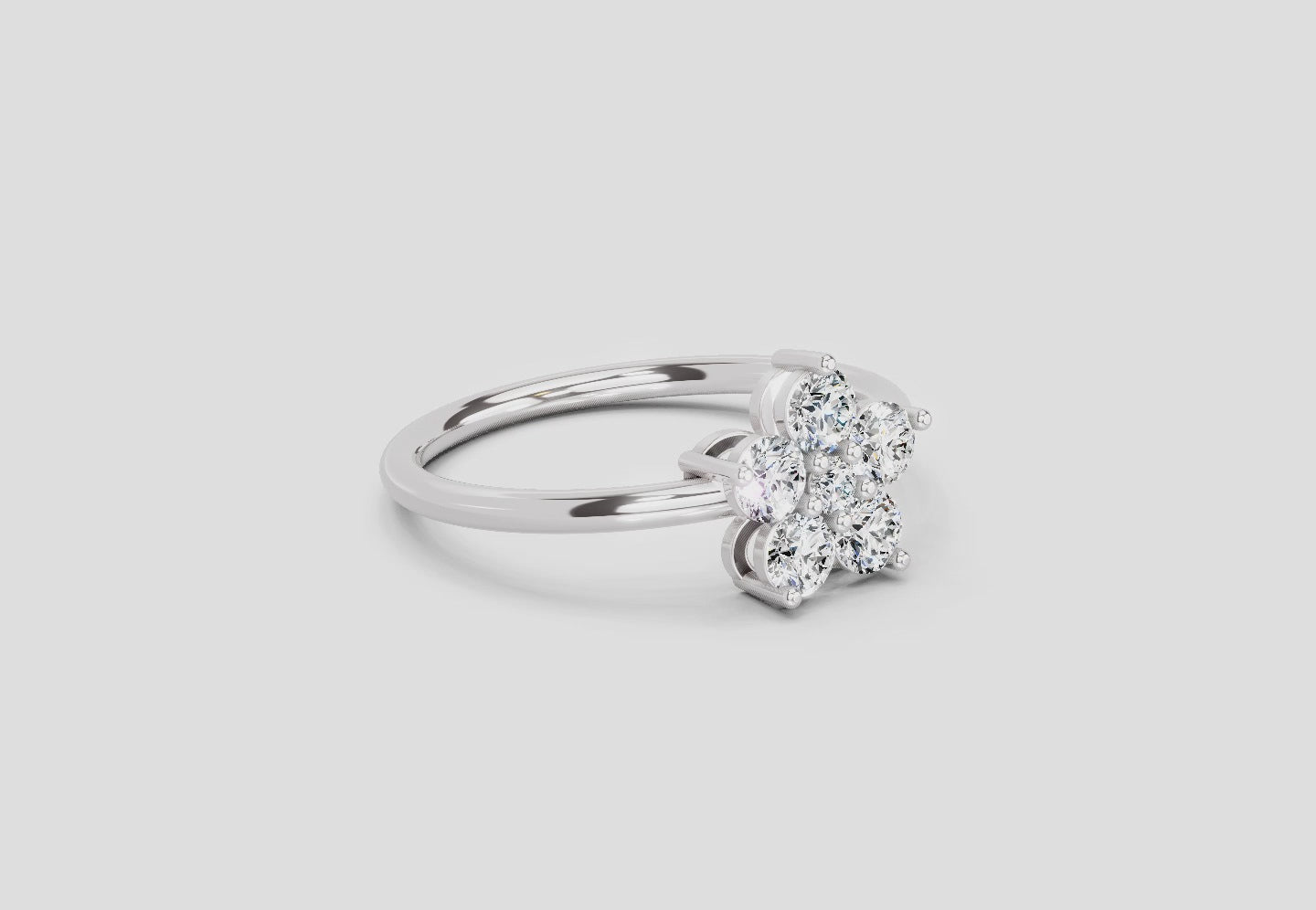 0.57 Carat Luminous Lily Promise Engagement Ring | 14K White Gold