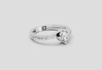 0.76 Carat Round Shape Diamond Engagement Ring | 14K White Gold