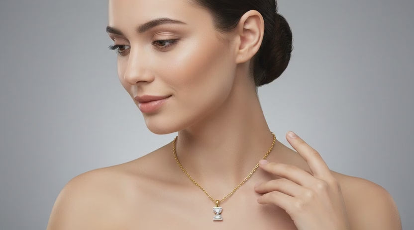 0.79 Carat Hourglass Pendant | 14K Yellow Gold