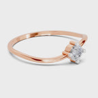 0.18 Carat Celestial Twist Diamond Engagement Ring | 14K Rose Gold