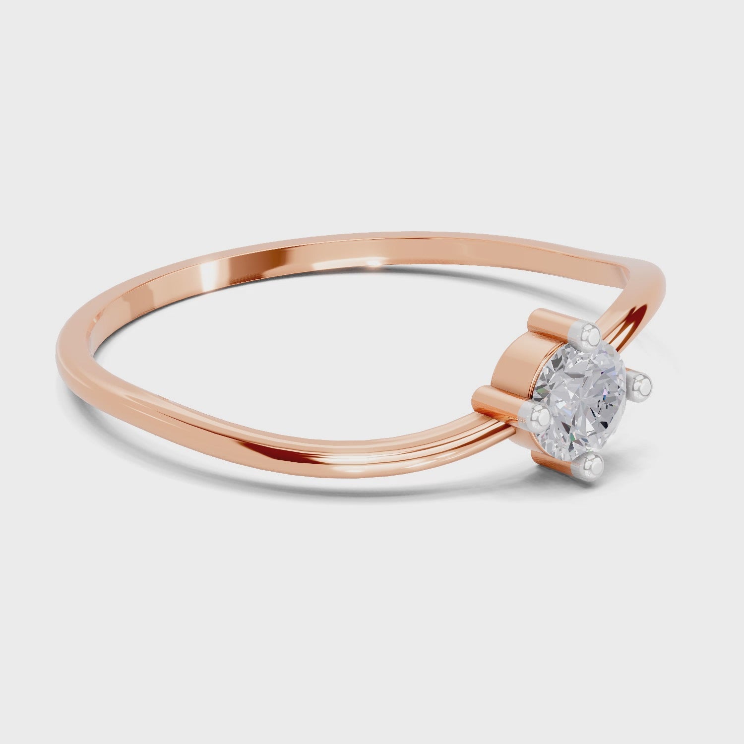 0.18 Carat Celestial Twist Diamond Engagement Ring | 14K Rose Gold