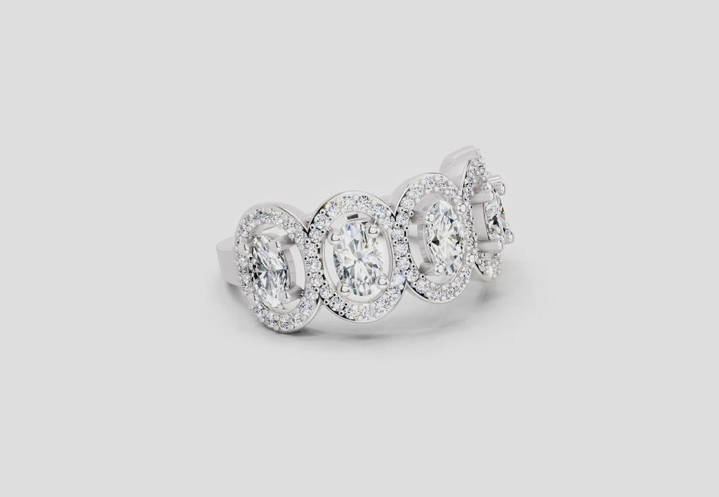 2.16 Carat Eternal Ovals Promise Engagement Ring | 14K White Gold