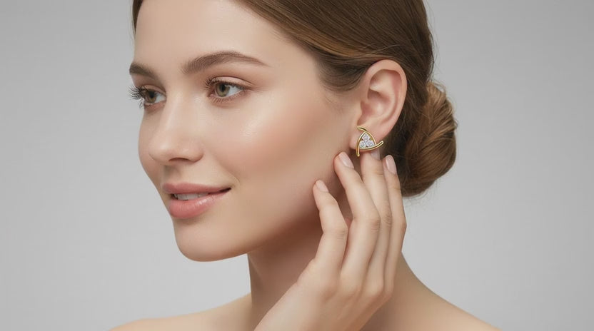 0.35 Ct Round Fashion Stud Earrings | 14K Yellow Gold