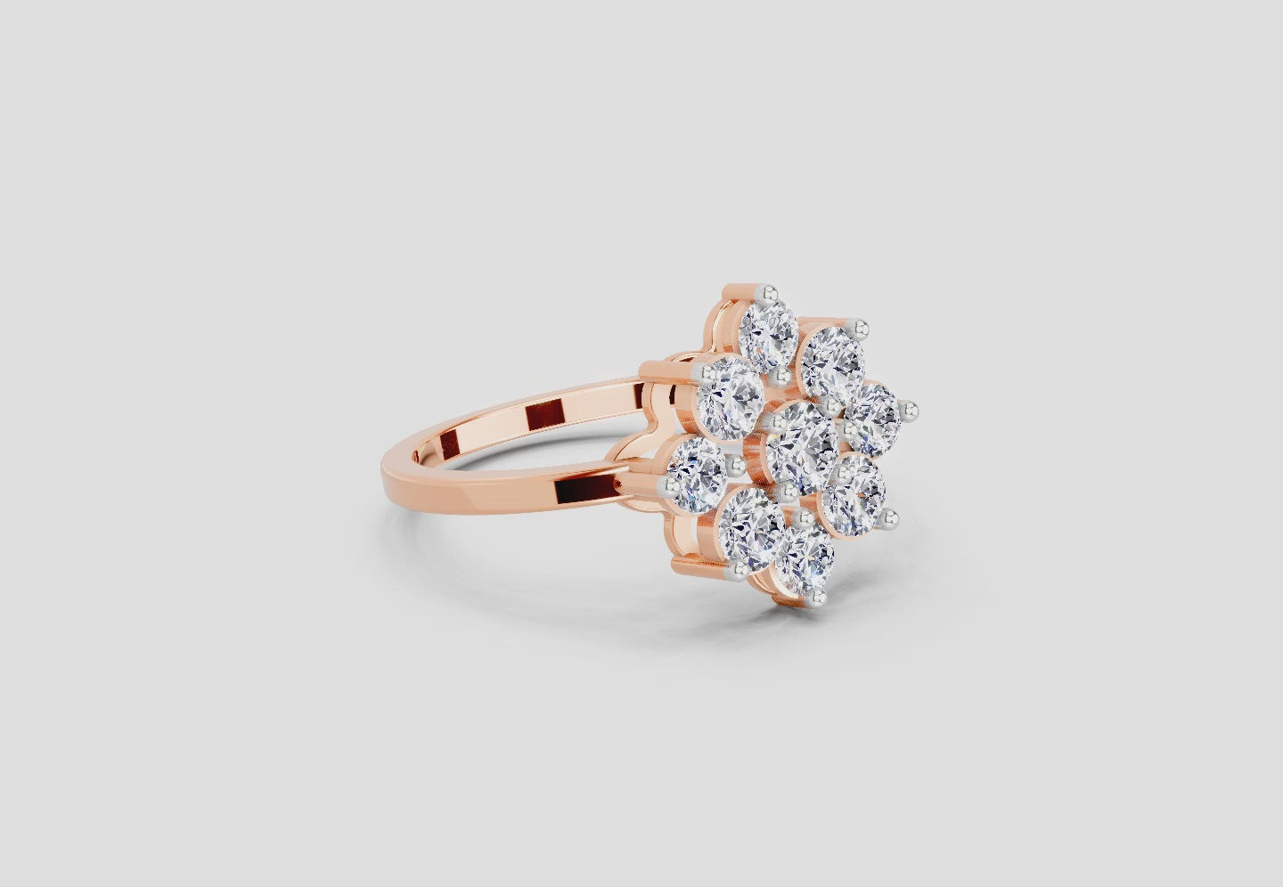 0.87 Carat Diamond Blossom Promise  Engagement Ring | 14K Rose Gold