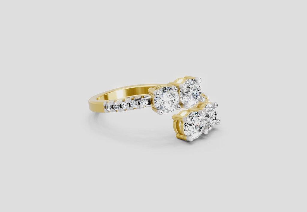 0.83 Carat Eternal Embrace Promise Engagement Ring | 14K Yellow Gold