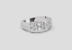 0.66 Ct Round Shape Diamond Cluster Ring | 14K White Gold