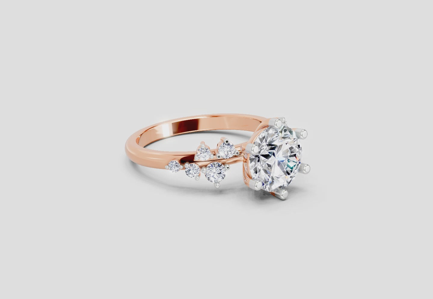 1.64 Carat Celestial Bloom Promise Engagement Ring | 14K Rose Gold