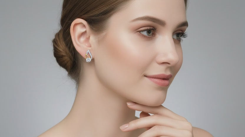 0.60 Ct Round Stud Earrings | 14K Yellow Gold  FG VS Quality Diamonds