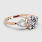 1.07 Carat Oval Shape Engagement Ring | 14K Rose Gold