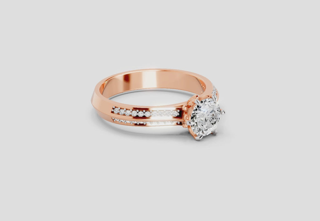 0.96 Ct Round Solitaire Ring  14K Rose Gold